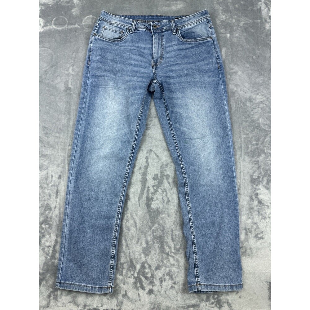 The Perfect Jean NYC Mens Athletic Fit 34x32 (Measures 34x30) Blue Stretch Denim